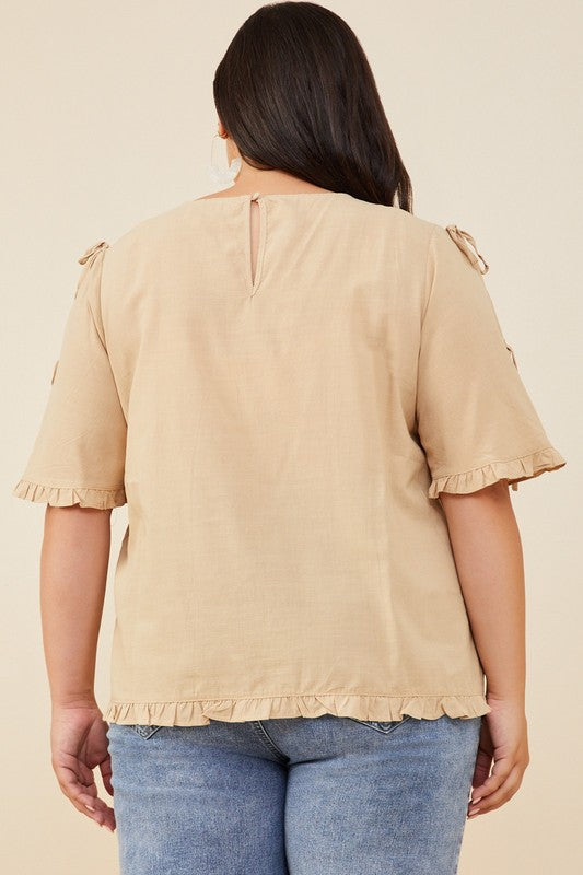 Curvy Pintuck Petal Top