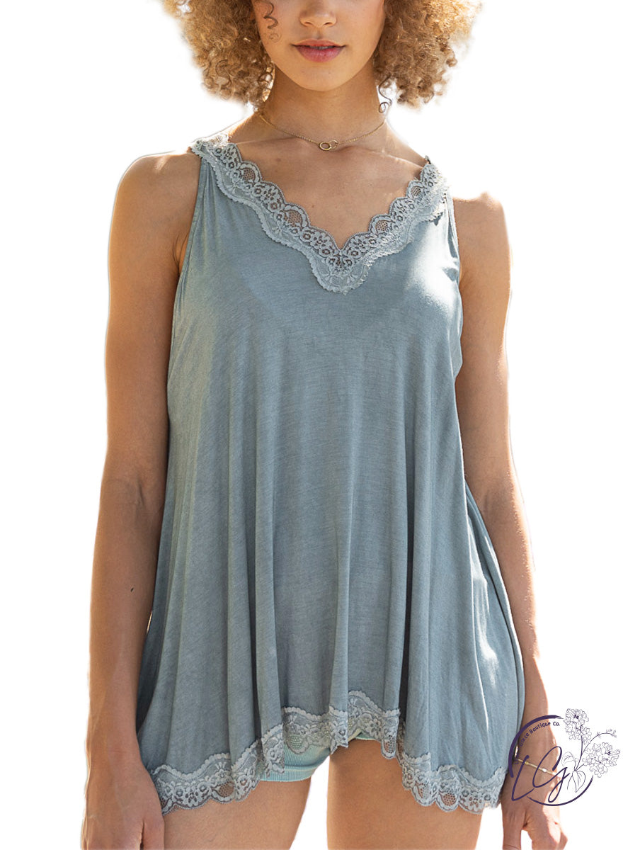 Whimsical Lace Detail Cami Tank