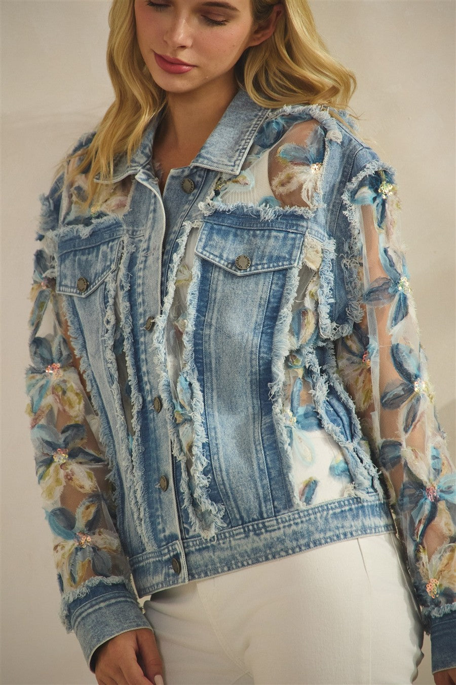 Wildflower Drift Denim Jacket