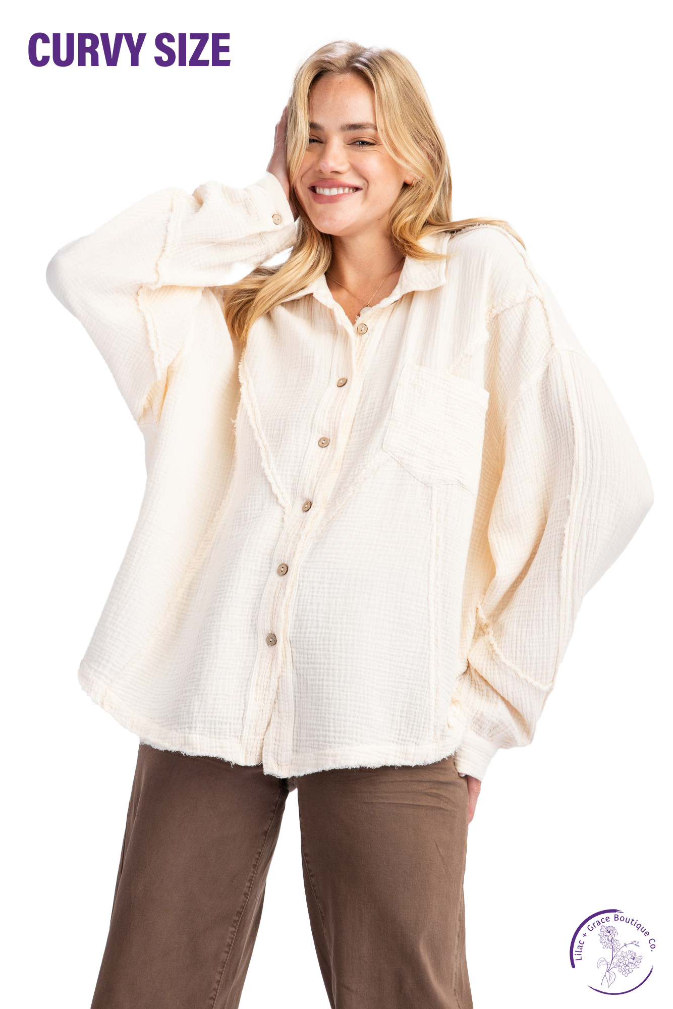 Curvy Fall Fest Button Down Top