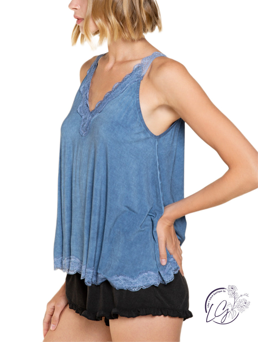 Whimsical Lace Detail Cami Tank