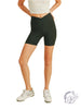 Ribbed High V-Cross Waist Biker Shorts