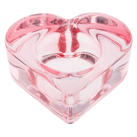 Glass Heart Tealight Holder