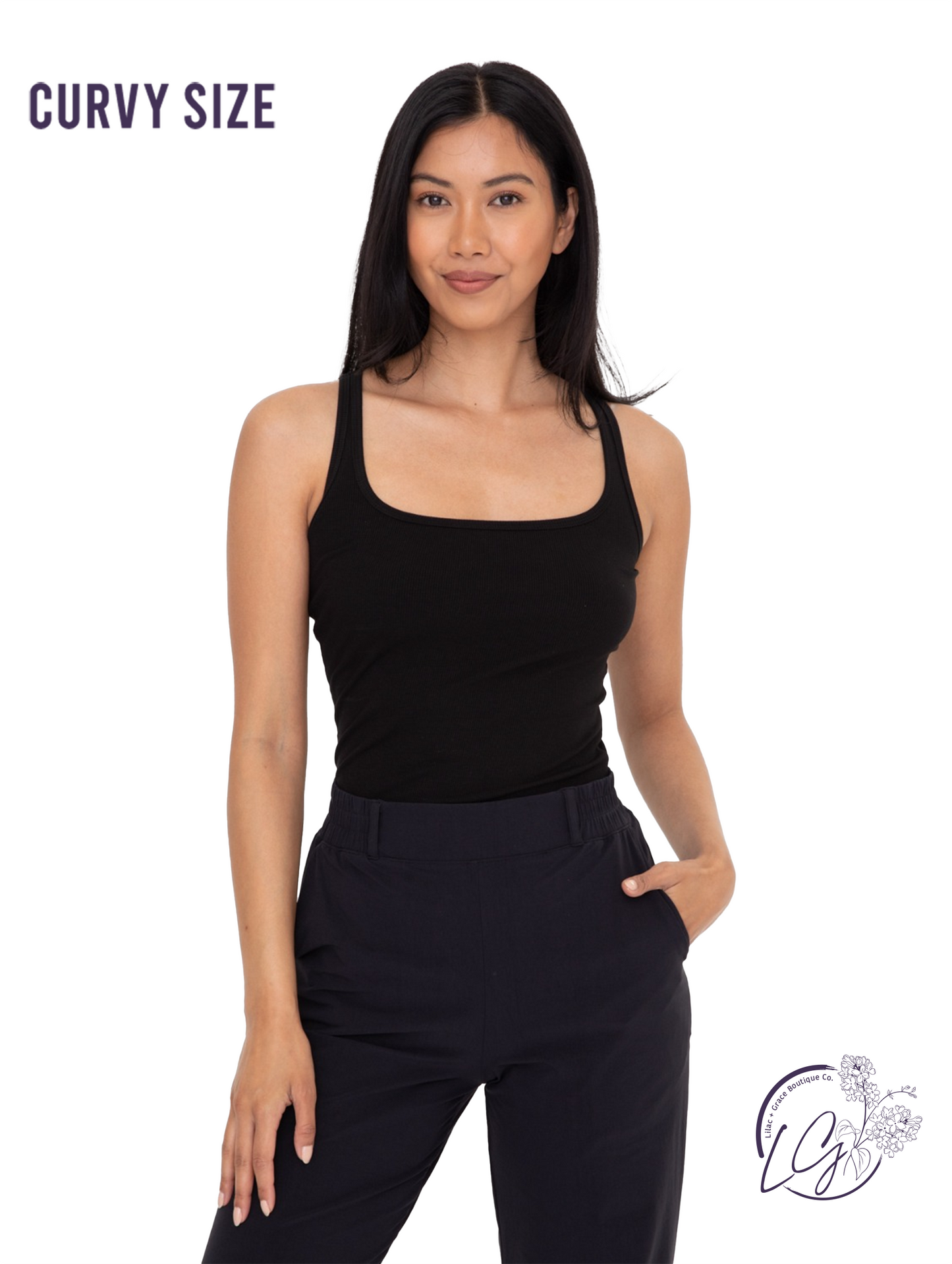 Curvy Contour Square Neck Tank