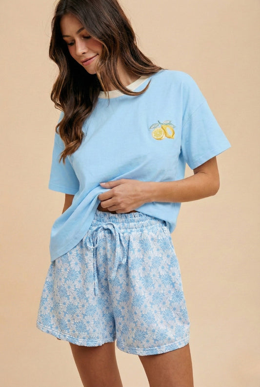 Lemon Embroidery Tee