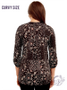 Curvy Black Multi Print Lizzy Top