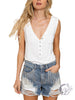 Buttoned Elegance Sleeveless Top