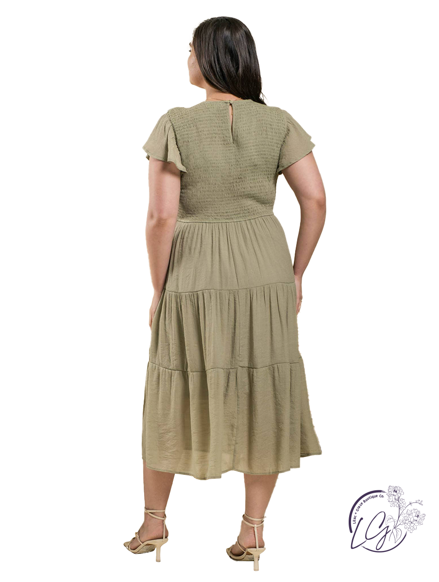 Curvy Rolling Hills Tiered Dress