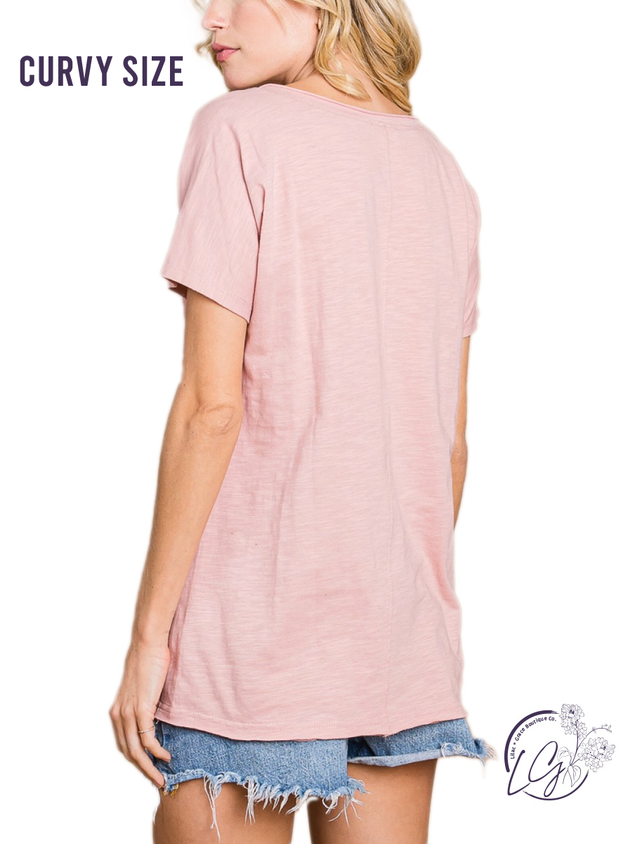 Curvy Sweet & Salty Henley Short Sleeve