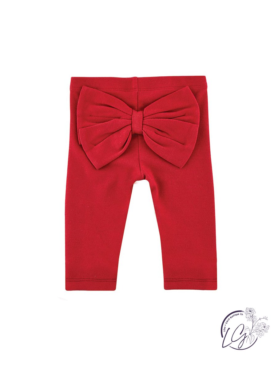 Red Bow Leggings