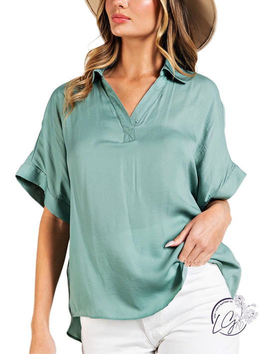 Timeless Ruffles V-Collar Tee