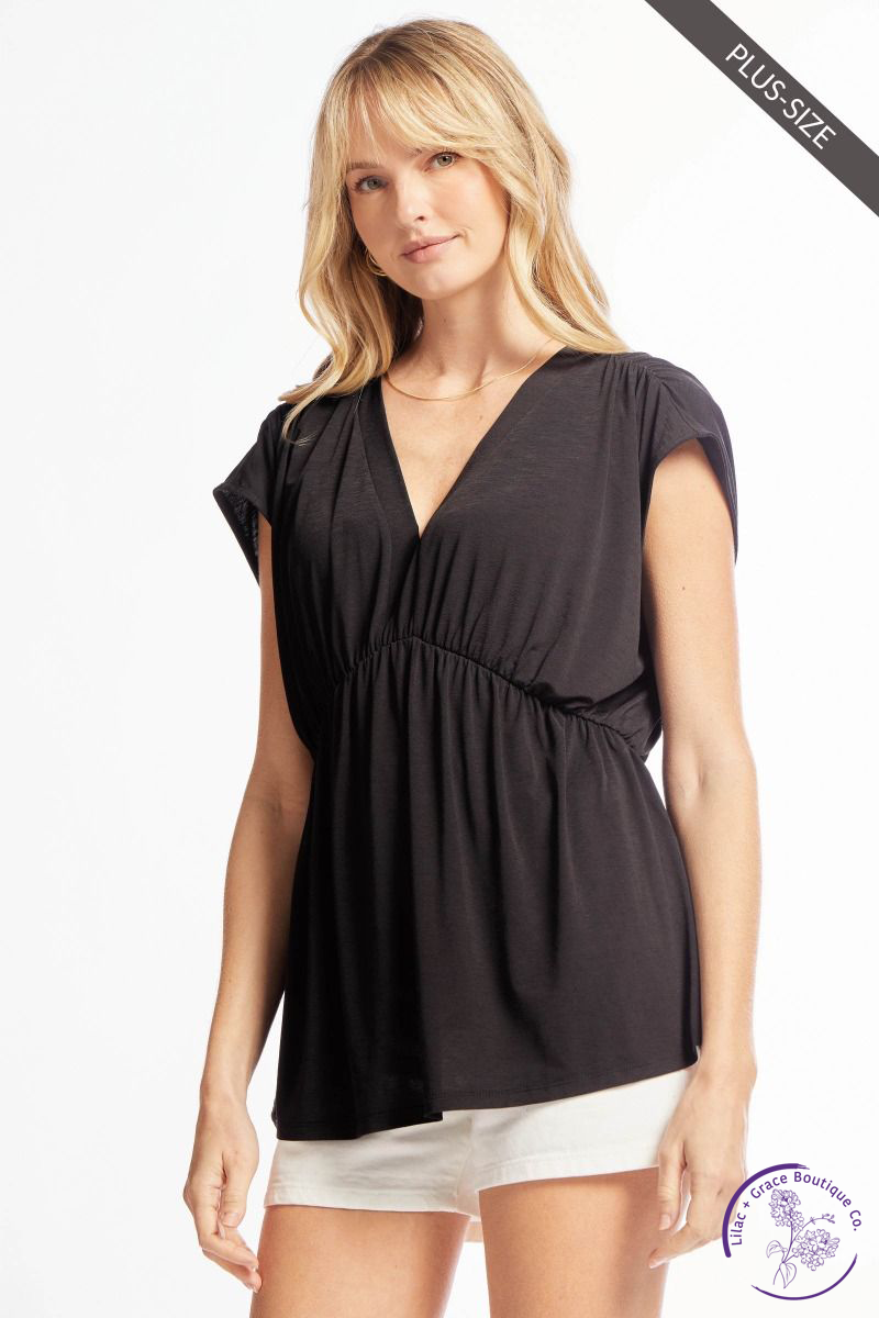 Curvy Midnight V-Neck Top