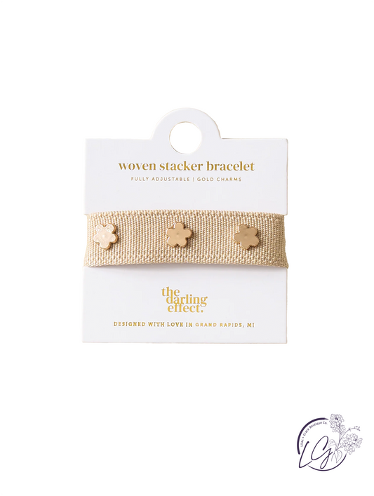 Adjustable Woven Floral Stacker Bracelets