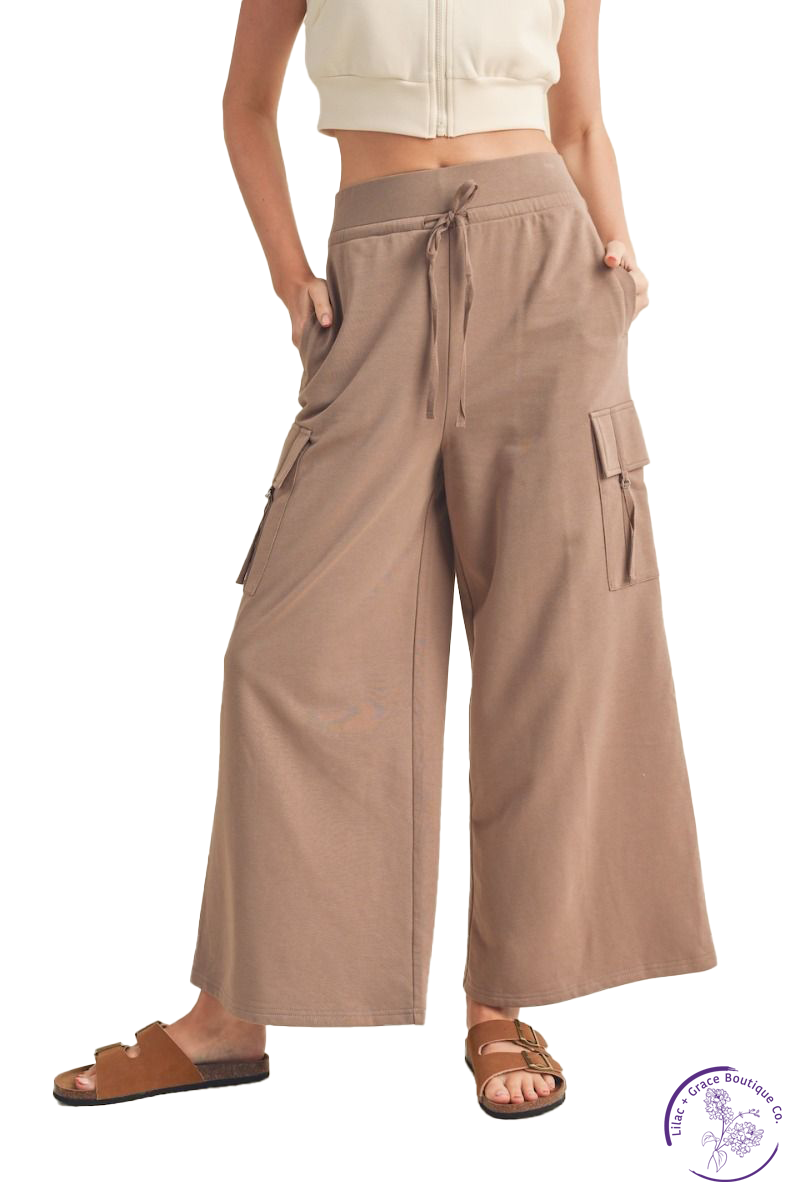 Urban Mocha Wide Leg Cargo Pants