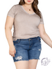 Curvy Classic Over Classic V-Neck Tee