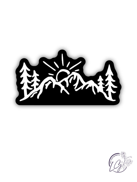 Sun Over Mountains Sticker