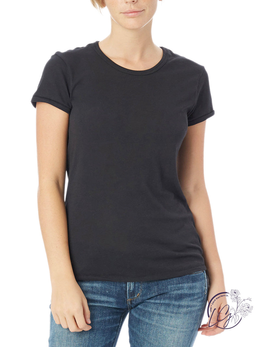 Curvy Signature Basic Tee in Black