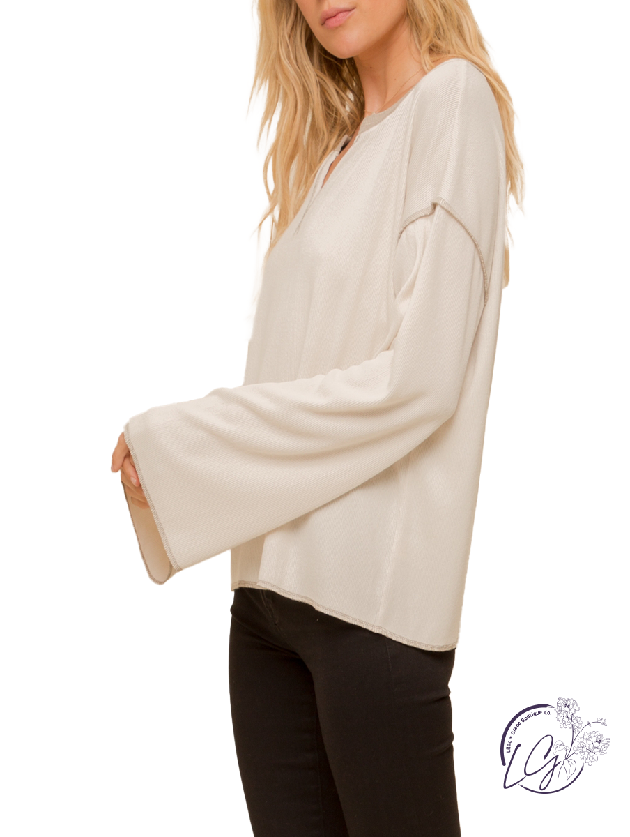 Playing Along V-Neck Boxy Long Sleeve