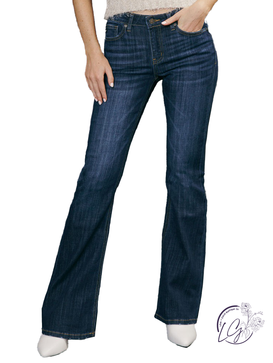 Whitney Mid-Rise Medium Wash Flare by KanCan