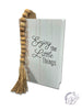 WOOD TABLETOP FAUX BOOKS WITH BLESSING BEAD BOOKMARK