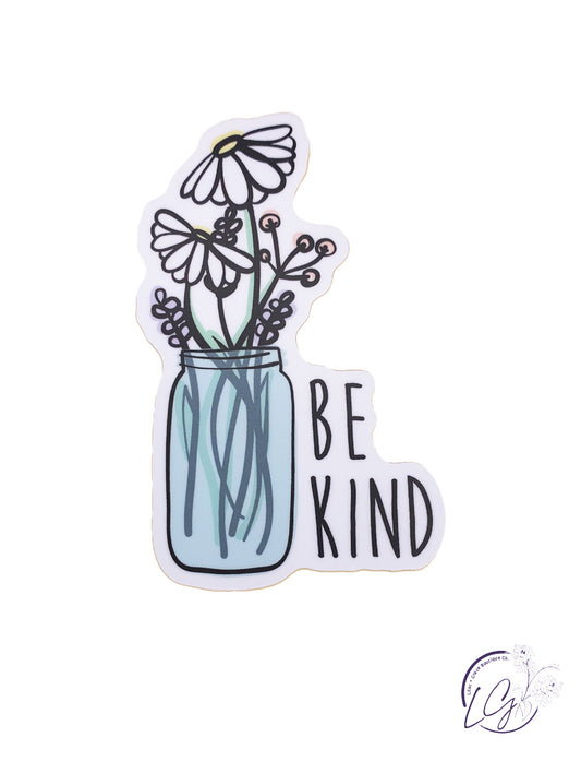 Be Kind Wildflower Jar Sticker