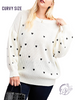 Curvy Heart to Heart Embroidered Sweater