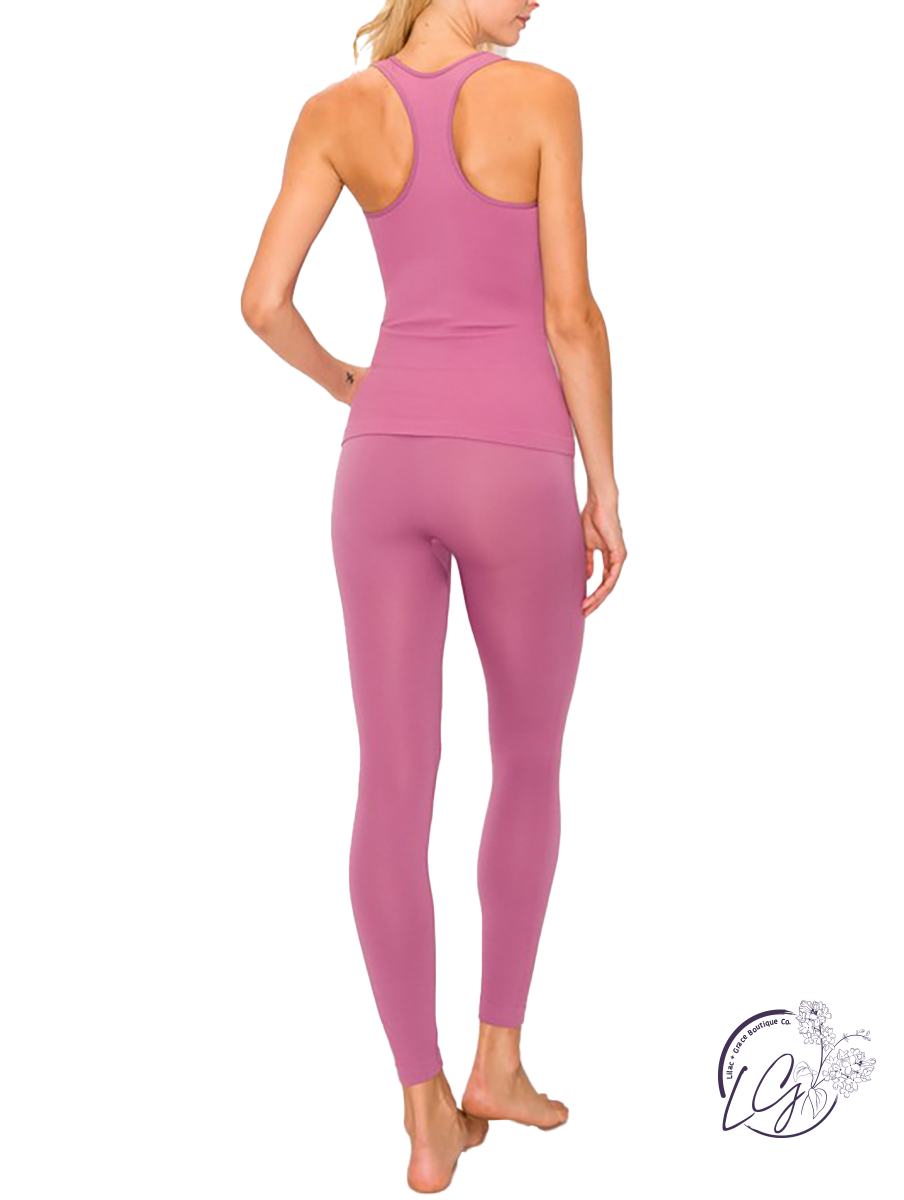 Relaxed Look Ribbed Seamless Leggings