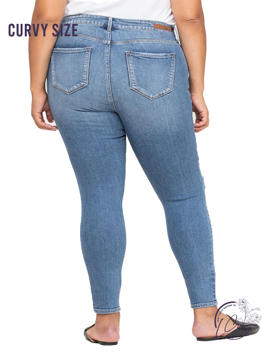 Curvy Jillian High-Rise Distressed Skinny by Cello Jeans