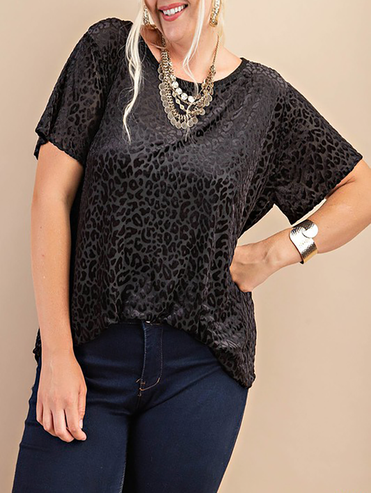 Curvy On The Wild Side Burnout Top