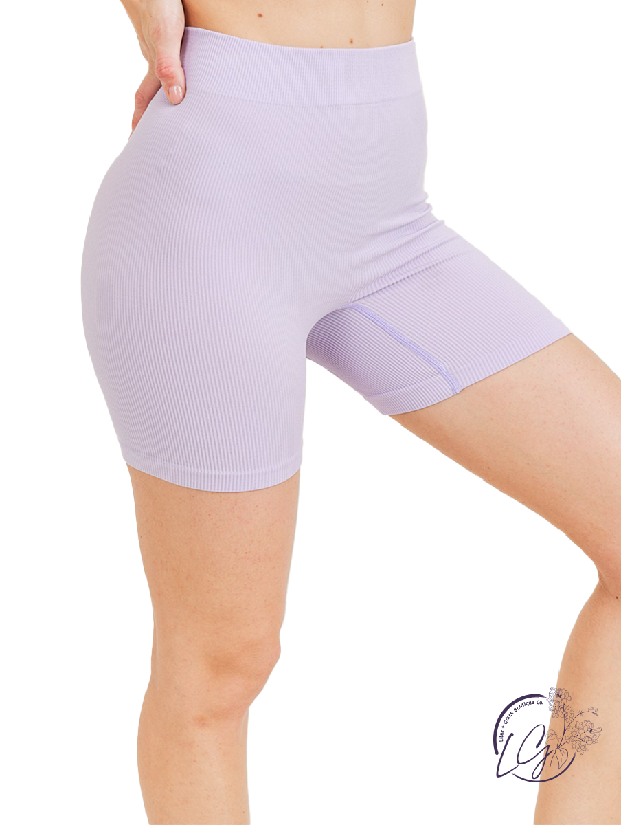 Light Workout Ribbed Seamless Biker Shorts