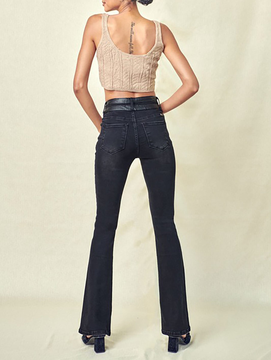 Cici High-Rise Waistband Detail Bootcut by KanCan