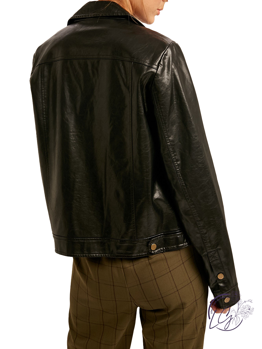 Magic Heart Faux Leather Biker Jacket