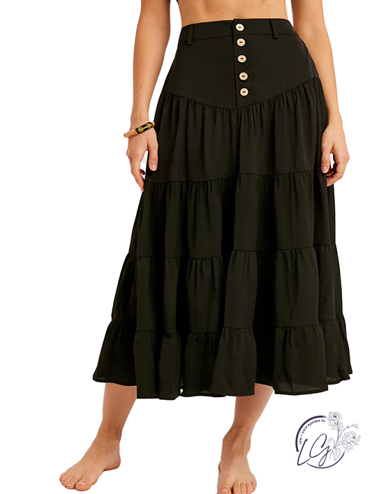 My Debut Tiered Maxi Skirt