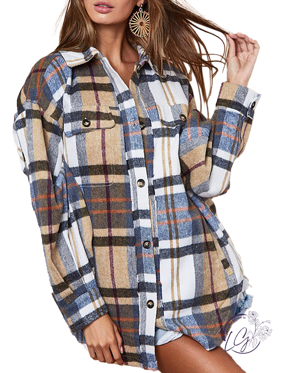 No Holding Back Plaid Shacket