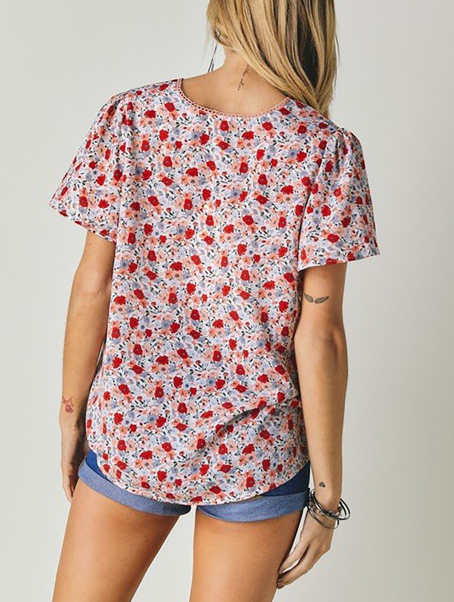 Send My Love Floral V-Neck Top