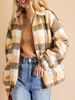 Noon to Night Plaid Teddy Jacket