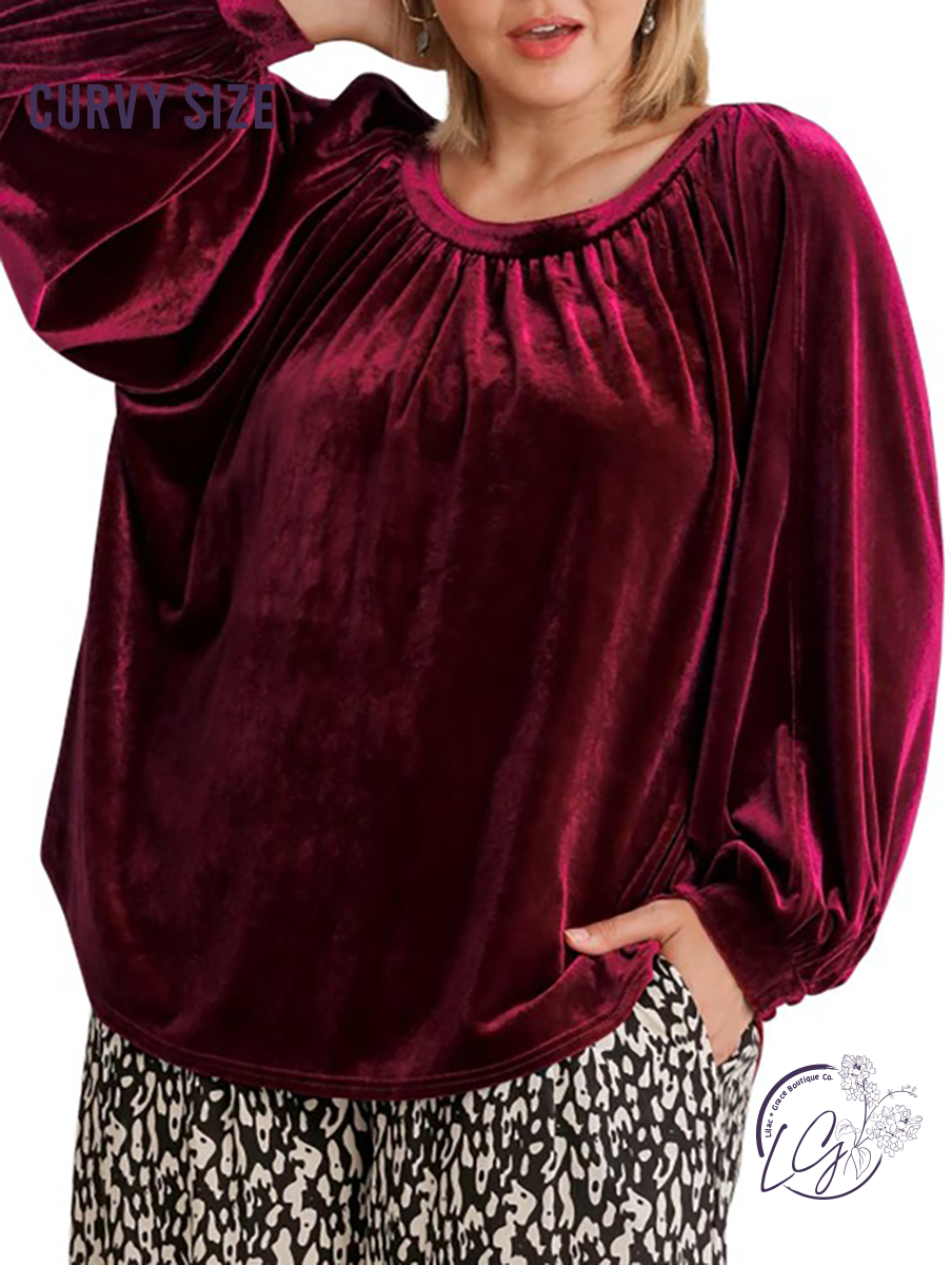 Curvy Feeling Festive Velvet Top