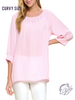 Curvy Easy Breezy Bubble Sleeve Blouse