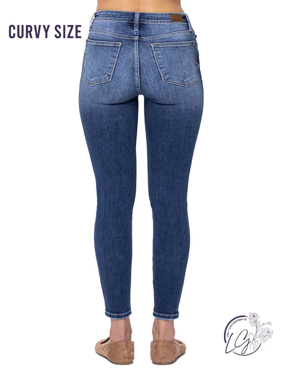 Curvy Frankie High-Rise Button Fly Skinny by Judy Blue