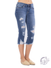 Sienna Mid-Rise Distressed Capri by Judy Blue