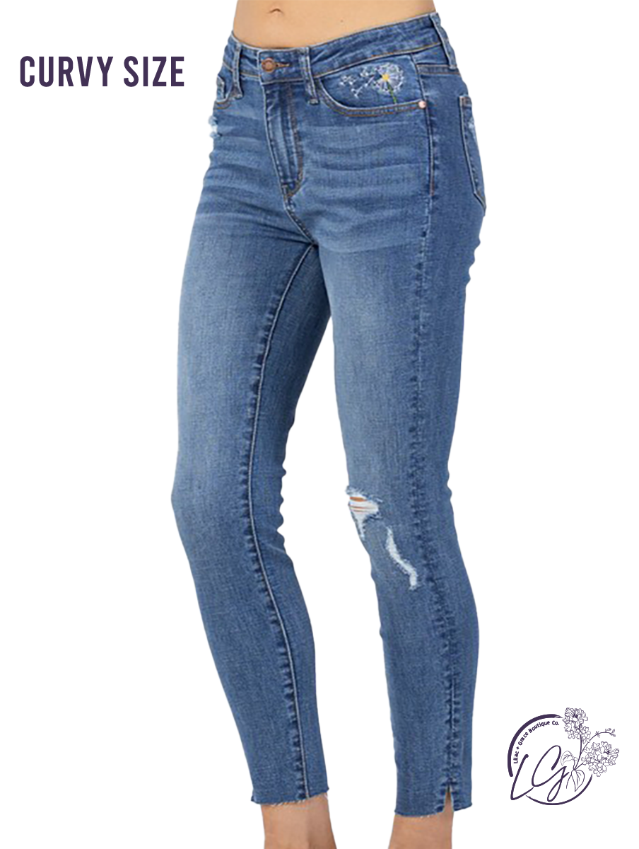 Curvy Carrie High-Rise Dandelion Skinny by Judy Blue