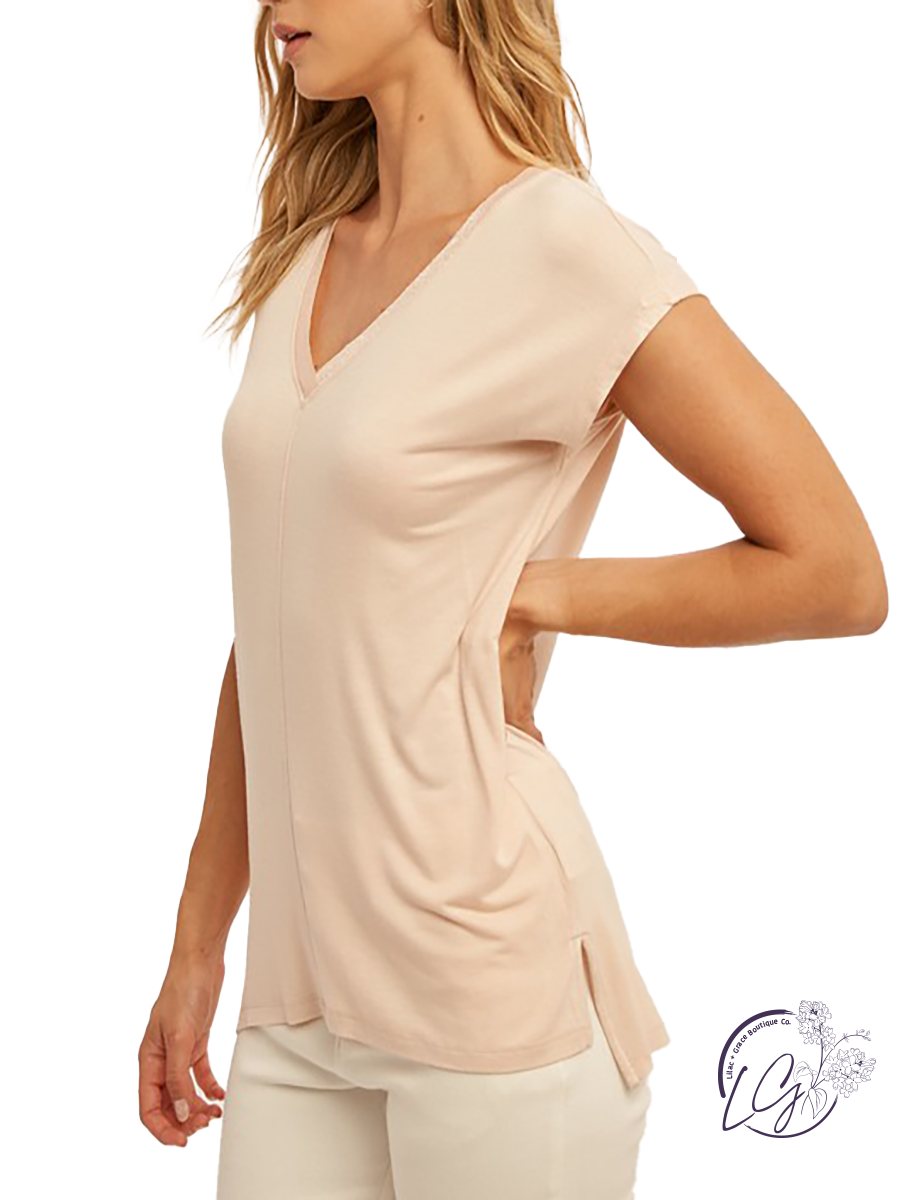 Sweetness Overload Relaxed Basic V-Neck