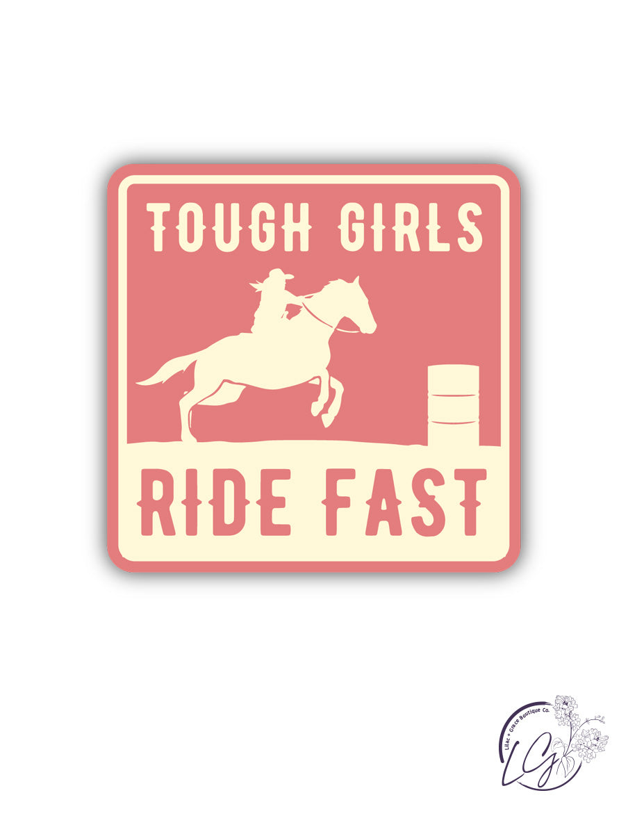 Pink Barrel Racer Sticker