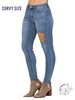 Curvy Sasha Mid-Rise 70's Patch Skinny by Judy Blue