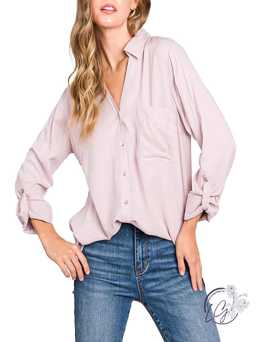 Good Times are Coming V-Neck Button Down