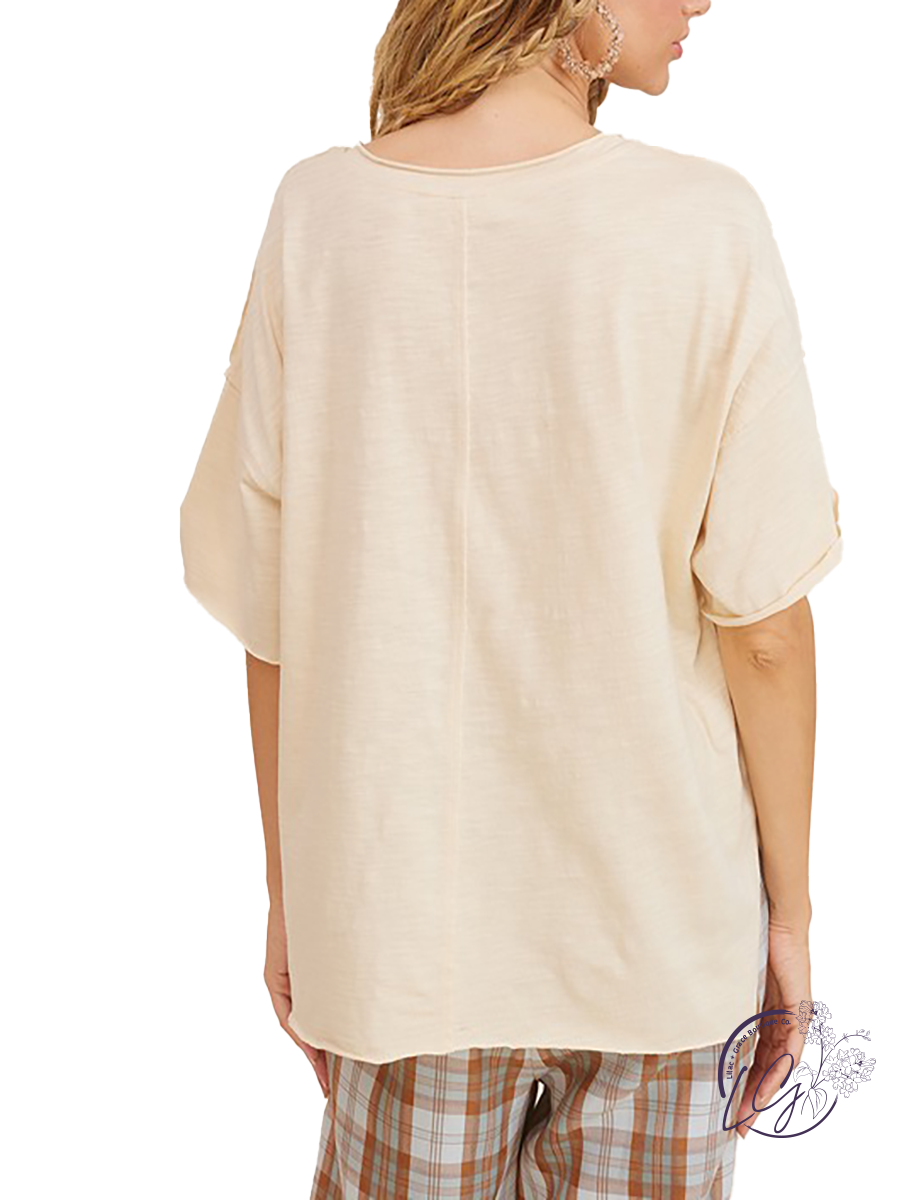 Beyond Basic Patch Pocket V-Neck Tee