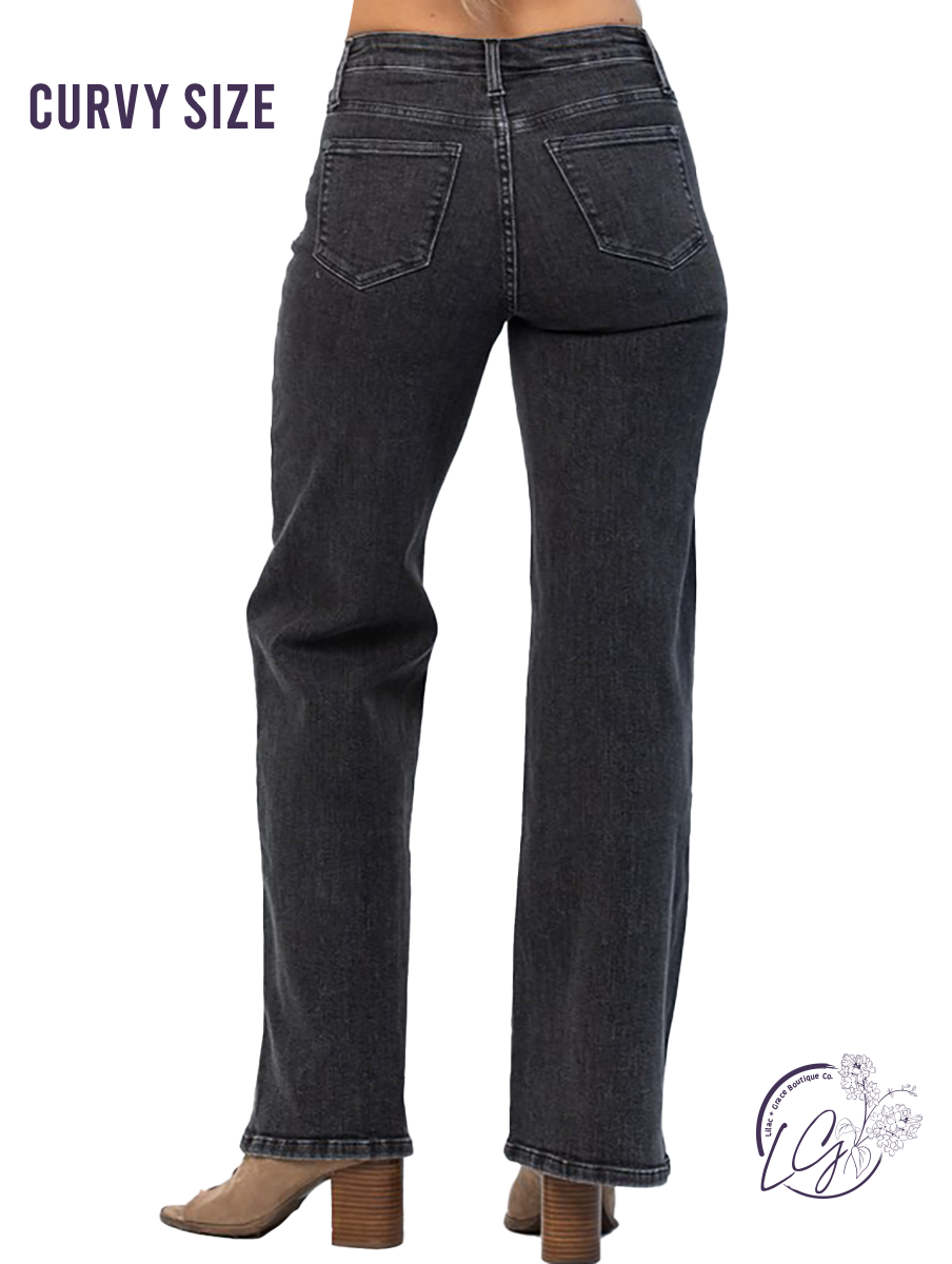 Curvy Nellie High-Rise Button Fly Trouser by Judy Blue