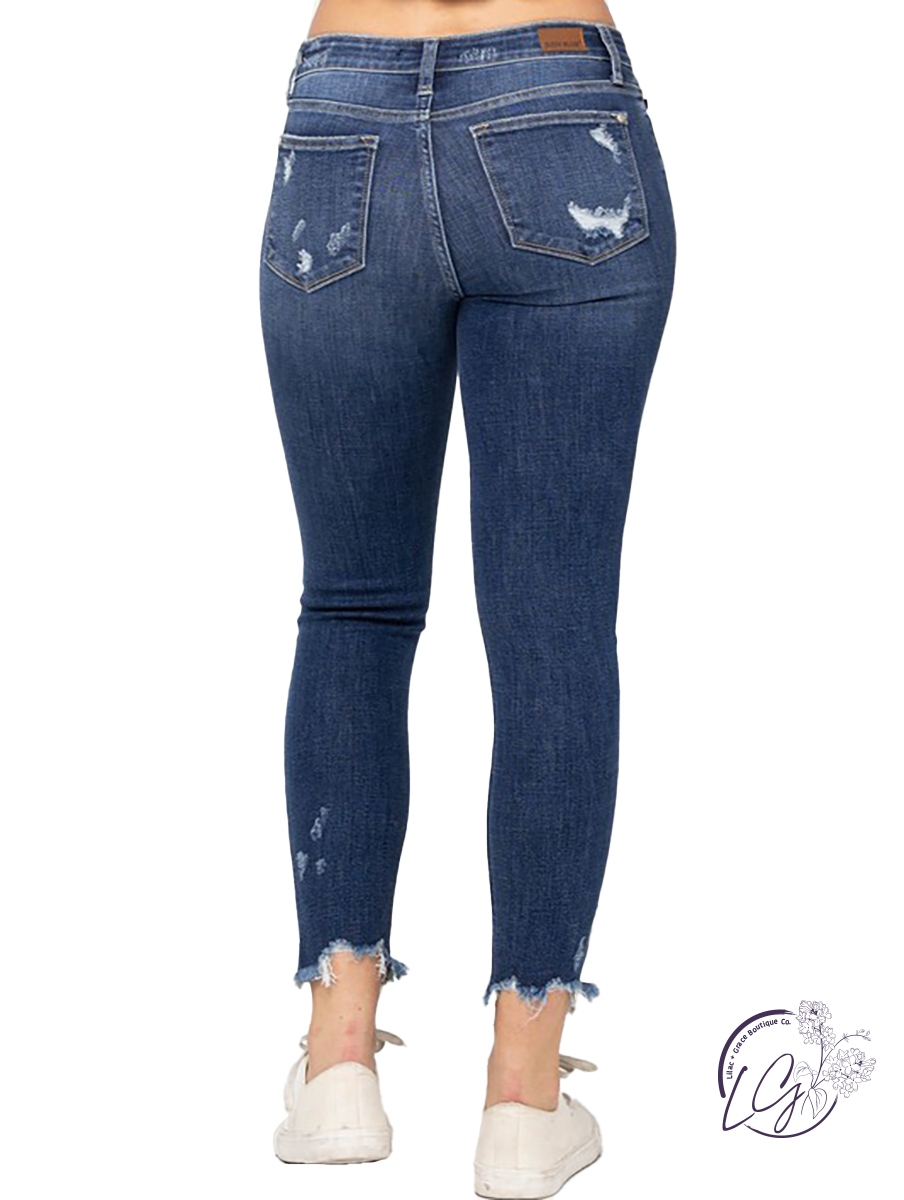 Rosie Mid-Rise Distressed Skinny by Judy Blue