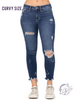 Curvy Rosie Mid-Rise Distressed Skinny by Judy Blue