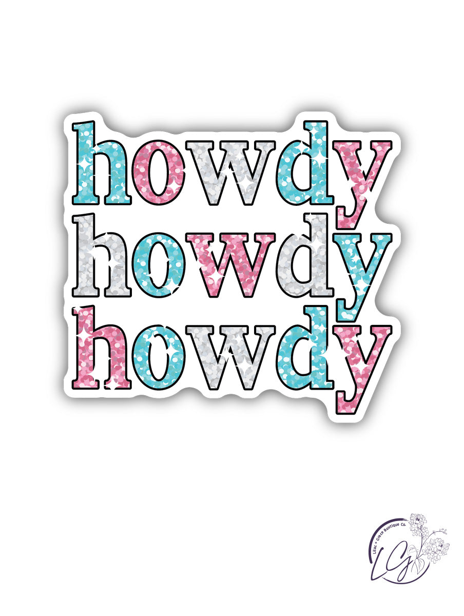 Sparkly Howdy Sticker